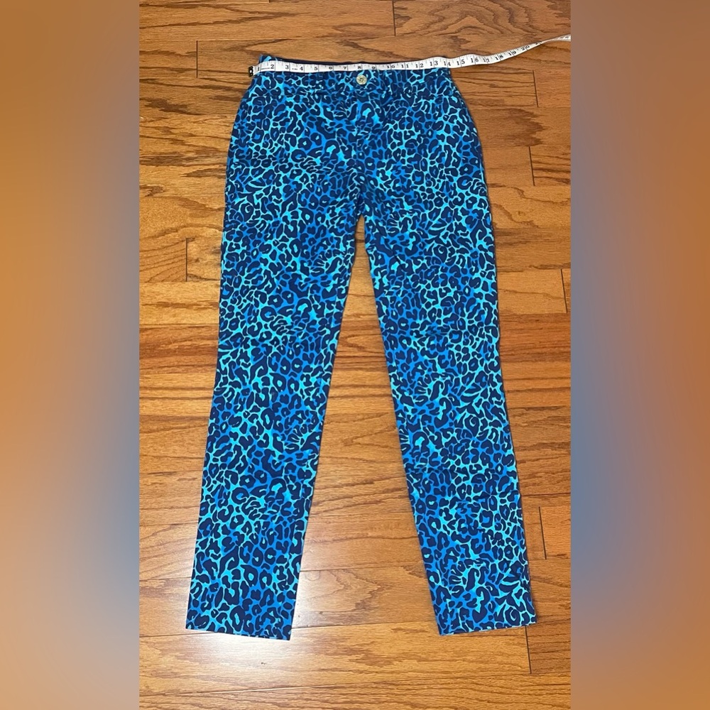 Lilly Pulitzer- Kelly Stretch Pants Oyster Bay Size 2 - Picture 3 of 6